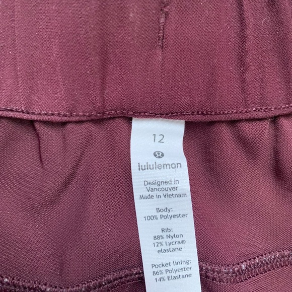 Lululemon Athletica Stretch High-Rise Jogger Full Length Maroon Size 12US - Picture 7 of 8